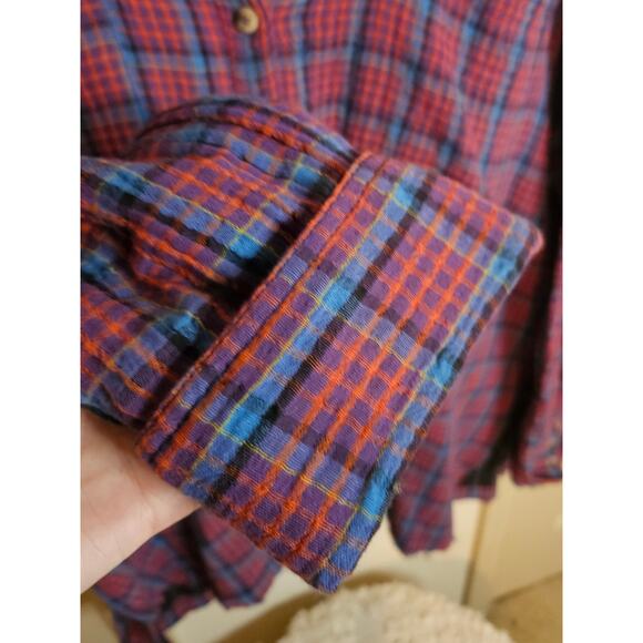 Free People Cardiff Plaid Texture Shirt Size M NWOT - Picture 9 of 10